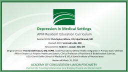 Depression in Medical Settings