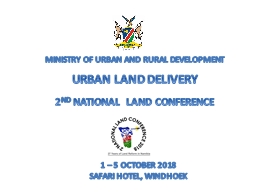 PAPER ON URBAN LAND DELIVERY 2ND NATIONAL ... - NUST