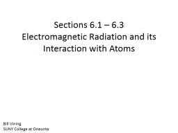 6.3 Electromagnetic Radiation and its Interaction with Atoms