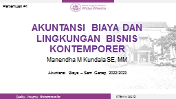 AKUNTANSI BIAYA DAN LINGKUNGAN BISNIS KONTEMPORER