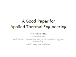 A Good Paper for Applied Thermal Engineering