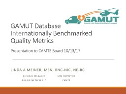 GAMUT Quality Metrics July-December 2016 - AARC