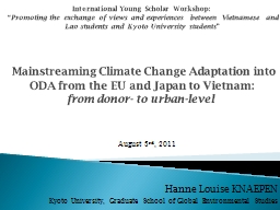 Mainstreaming Climate Change Adaptation into ODA from the EU ...