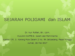 SEJARAH POLIGAMI dan ISLAM - Jurnal Perempuan