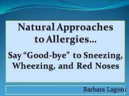 Natural Approaches to Allergies