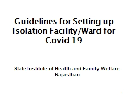 Guidelines for Setting up Isolation Facility/Ward - sihfw