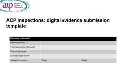 ACP inspections: digital evidence submission template