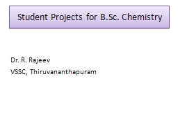 Student Projects for B.Sc. Chemistry