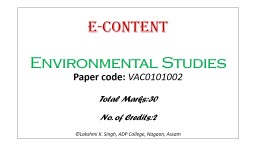 E-Content Environmental Studies Paper code - ADP College