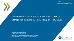 Leveraging tech solutions for climate smart agriculture