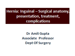 Hernia: Inguinal – Surgical anatomy, presentation ... - AIIMS Rishikesh
