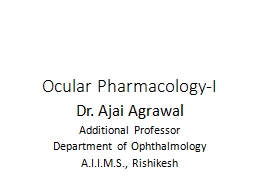Ocular Pharmacology - AIIMS Rishikesh