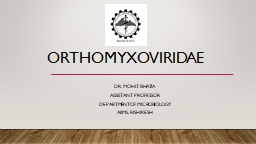Orthomyxoviridae - AIIMS Rishikesh