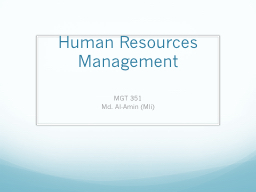 Introduction to Human Resources Management - Md. Al-Amin
