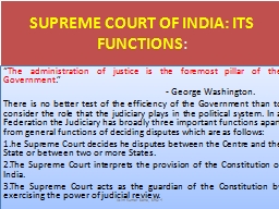 SUPREME COURT OF INDIA: ITS FUNCTIONS: - A.L.L.O.W.B