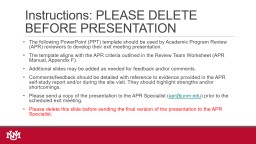 PowerPoint Presentation - Academic Program Review