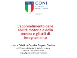 Corso Educatore sportivo 2° modulo - Area Riservata