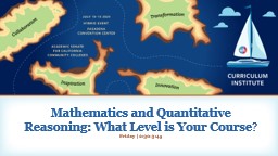 Mathematics and Quantitative Reasoning: What Level is Your Course?