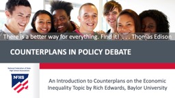 COUNTERPLANS IN POLICY DEBATE
