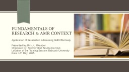 Fundamentals of Research & AMR Context - Babcock University