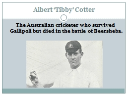 Albert 'Tibby' Cotter - Beersheba