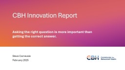 CBH Innovation Report - bhsoac