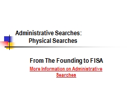 Administrative Searches