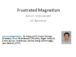 Frustrated Magnetism