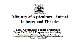 Ministry of Agriculture, Animal Industry and Fisheries