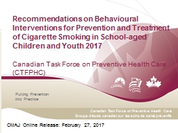 Download PPTX - Canadian Task Force on Preventive Health Care