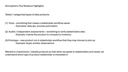 Atmospheric Flux Breakout Highlights Talked / categorized types of ...