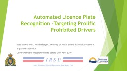 Utilizing ALPR to Target Prolific Prohibited Drivers