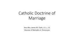 Catholic Doctrine of Marriage