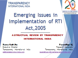 Implementation of RTI Act,2005 across India