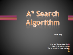 A* Search Algorithm - Temple CIS
