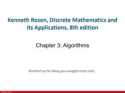 Chapter 3: Algorithms - Temple CIS