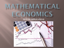 MATHEMATICAL ECONOMICS - WM.edu