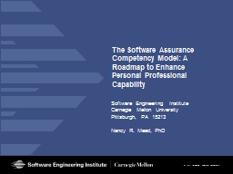 Software Assurance Competency Model - IEEE Computer Society