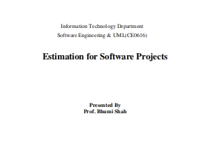 Estimation for Software Projects