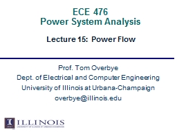 Lecture 15: Power Flow (4) - ECE 310 - University of Illinois