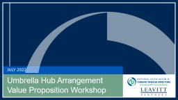 UHA Value Proposition Workshop - National DPP Coverage Toolkit