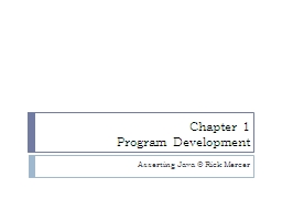 Asserting Java Ch1 Program Development
