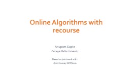 Online Algorithms with recourse