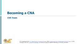 Becoming a CNA - Common Vulnerabilities and Exposures