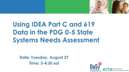 PowerPoint Presentation - | DaSy Center
