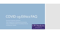 COVID-19 Ethics FAQs