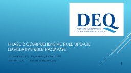 Engineering Bureau Update