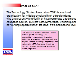 What is TSA? – Presentation