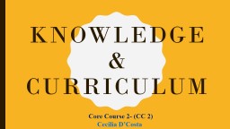 Knowledge & Curriculum