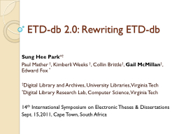 HTML5 ETDs - digital libraries laboratory @ uct . cs